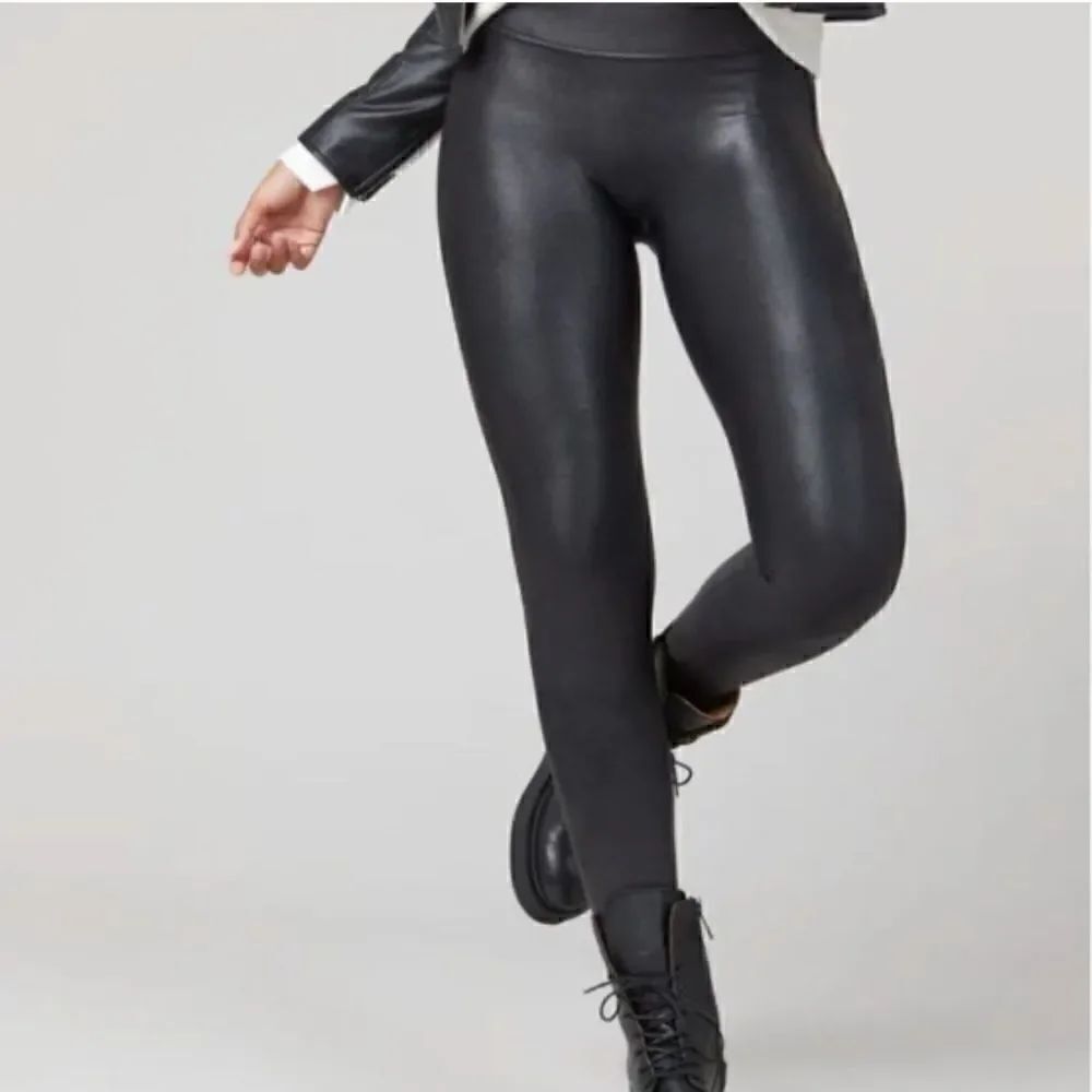 Spanx Faux Leather Black Leggings Women’s XS